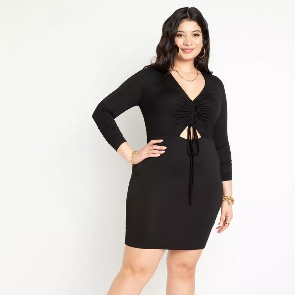 Eloquii Black Mini Dress With Cutout Sz 22W